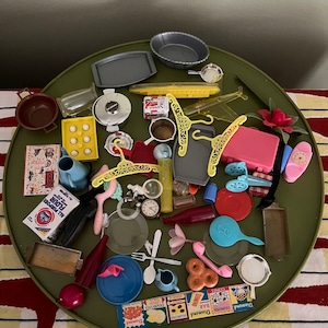 Barbie lot of accessories all included mix of 60s, 70s and 80s some deluxe reading kitchen pieces.