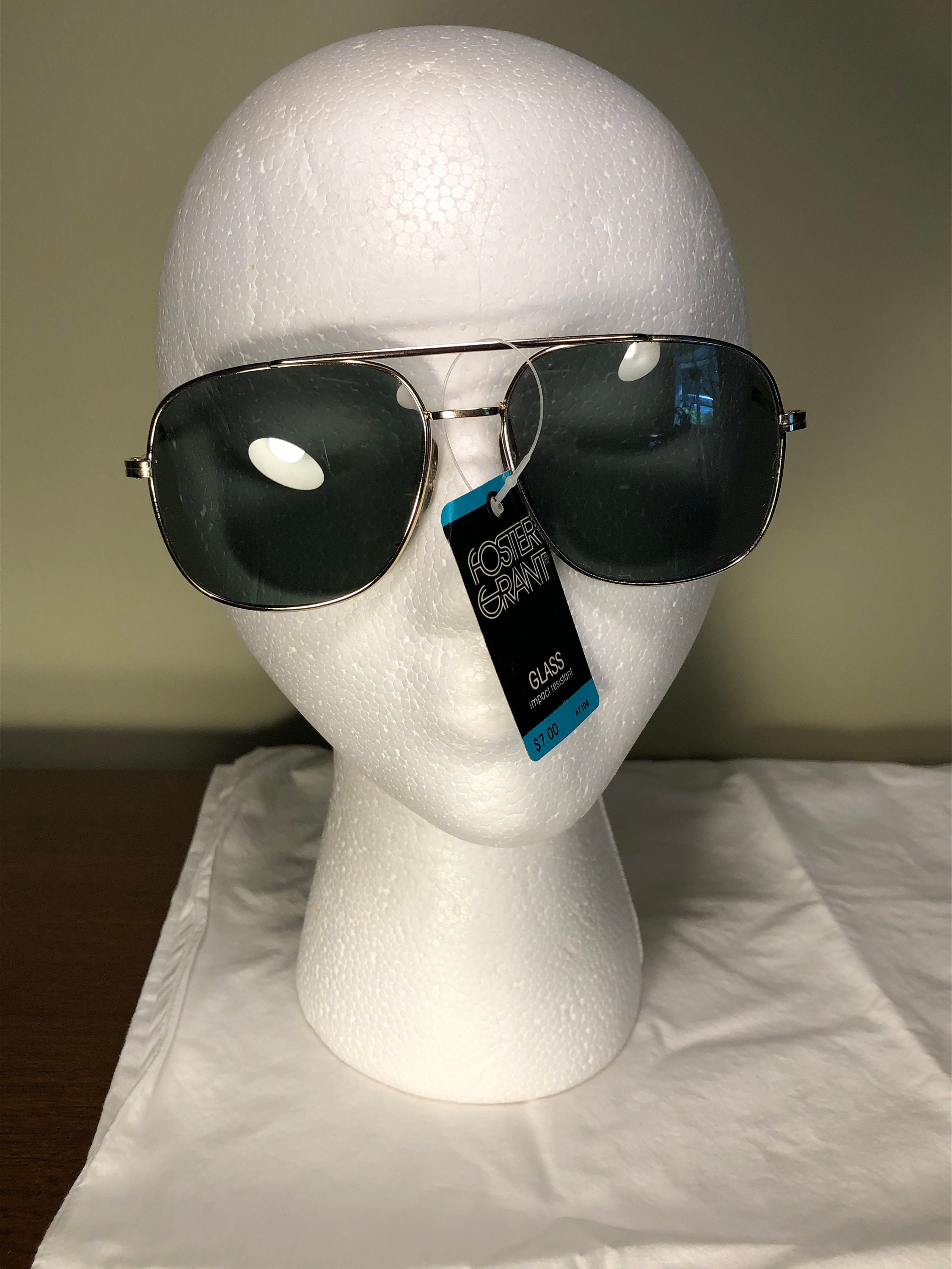 Vintage Foster Grant aviator sunglasses glass impact resistant Etsy
