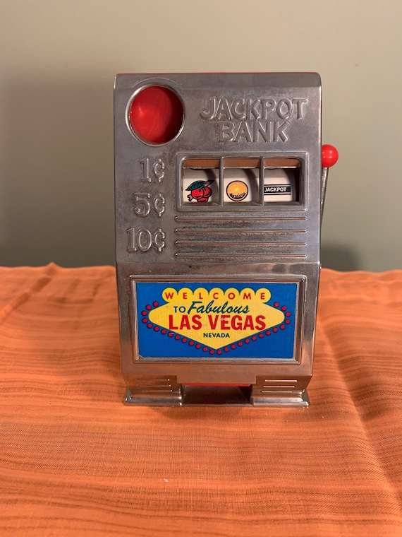 SIGN Las Vegas Slot Machine Coin Bank- AWESOME LAS VEGAS SOUVENIRS ONLINE  GIFTSHOP