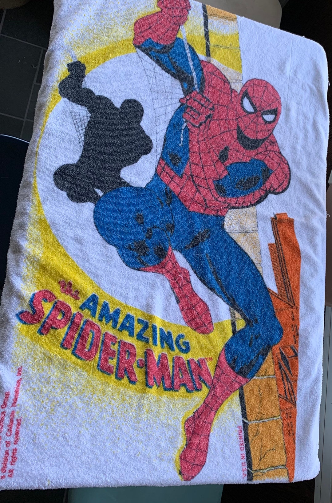 The Amazing Spiderman Beach Towel 1979 Marvel Comics Stan Lee Etsy
