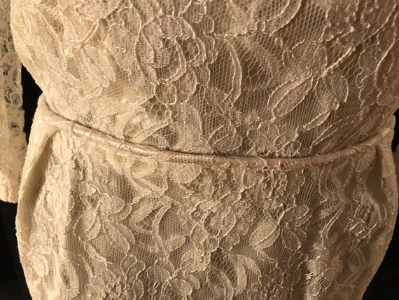 Vintage ivory lace overlay 50’s wedding dress - image 7