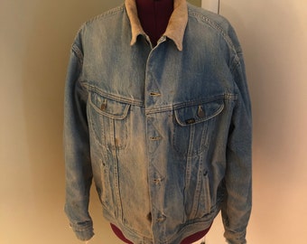 Vintage China Club Nyc 80's Distressed Denim Jacket Men's XL