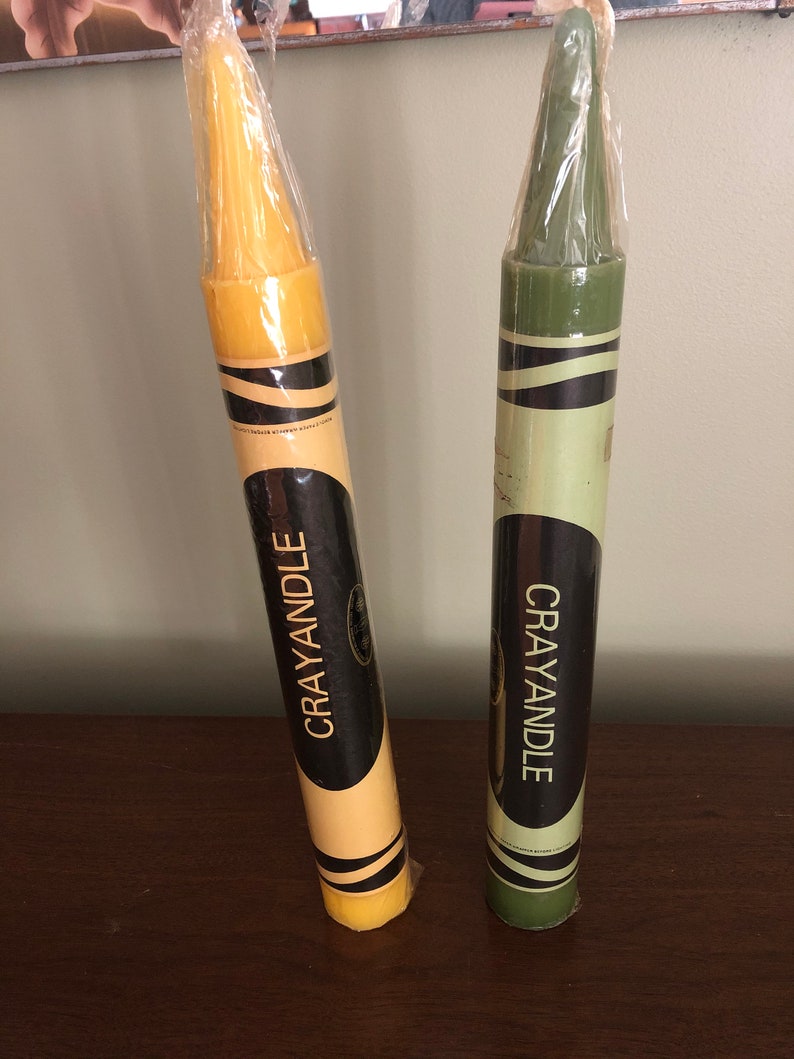 Set Of Two 15 Inch Giant Crayon Crandles Lemon And Bayberry Etsy
