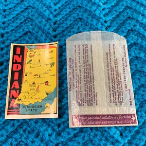 Indiana state souvenir water slide decal 50s