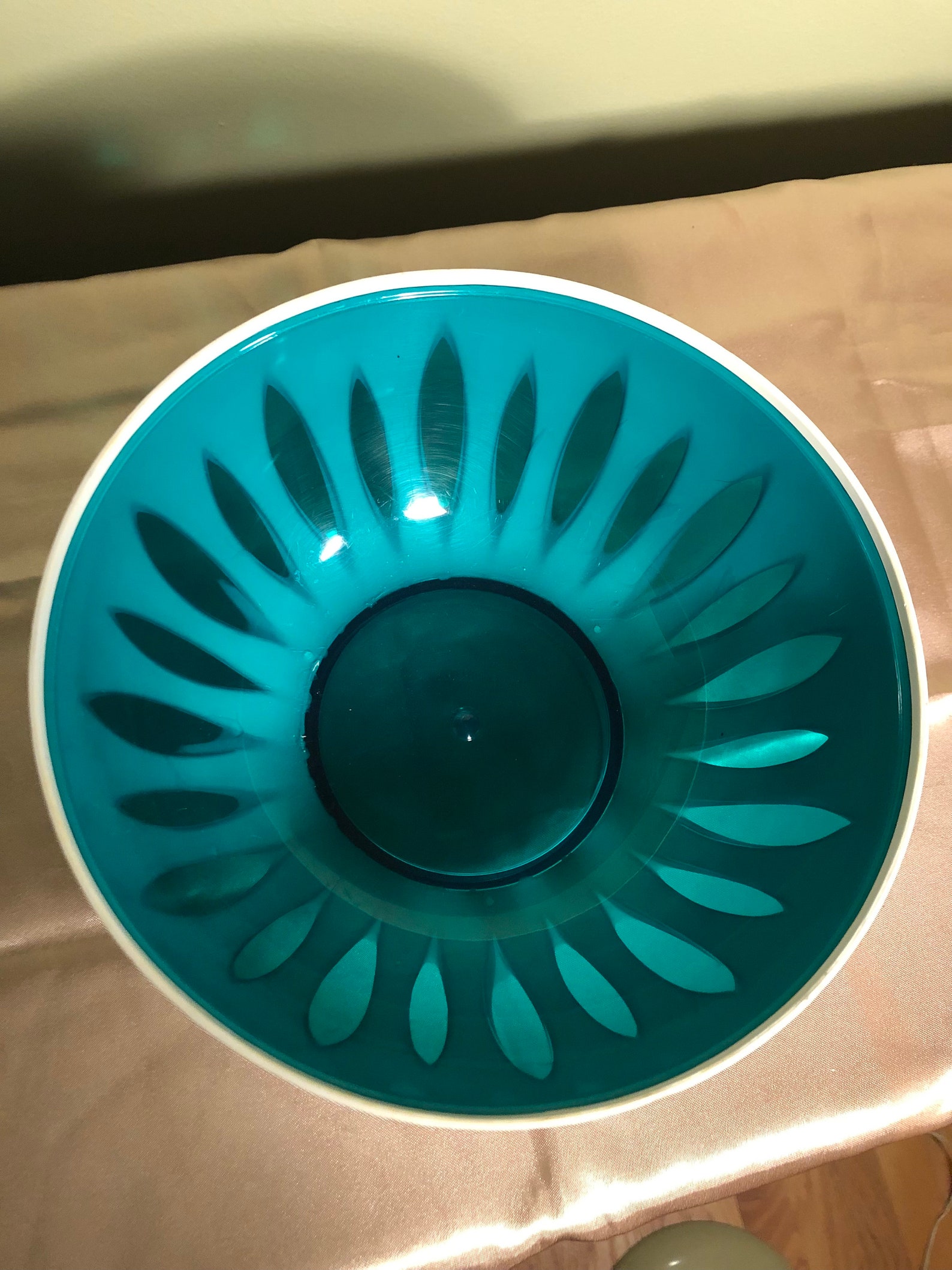 Vintage Green Regaline MCM Plastic Serving Bowl Lotus Pattern Etsy