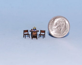 1:144 scale * 1/144th inch scale dollhouse miniature-Octagonal Table and Chairs