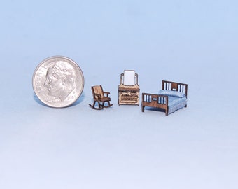 1:144 scale * 1/144th inch scale dollhouse miniature-Grandma's Bedroom