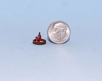 1:48 scale * 1/4 inch scale dollhouse miniature-Red wine on a tray
