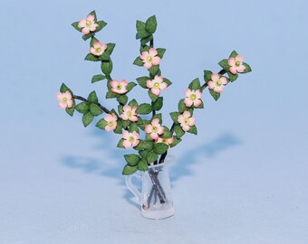 1:24 scale * 1/2 inch scale miniature-Dogwood Stems in a Vase