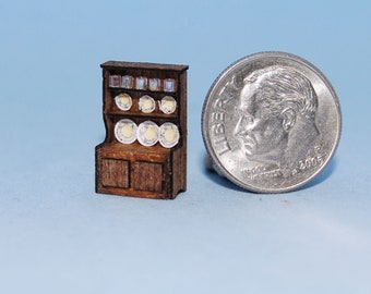 1/144th inch scale dollhouse miniature-Hutch with Dishes