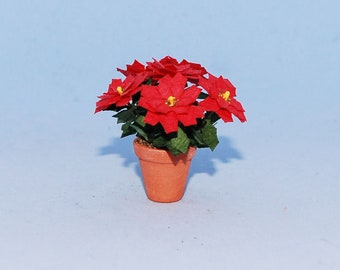 1:12 scale * 1 inch scale dollhouse miniature-Poinsettia Plant