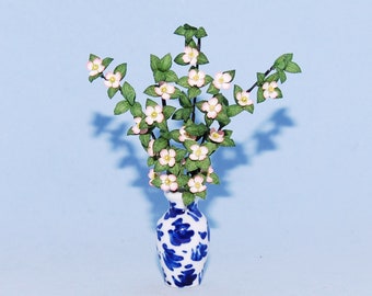 1:12 scale * 1 inch scale dollhouse miniature-Dogwood Stems in a Vase