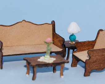 1:48 scale * 1/4 inch scale dollhouse miniature-Homestead Living Room