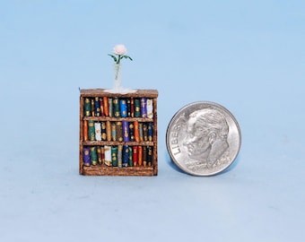 1:48 scale * 1/4 inch scale dollhouse miniature-Bookcase with books