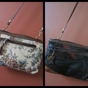 Vintage Tapestry and Leather Purse