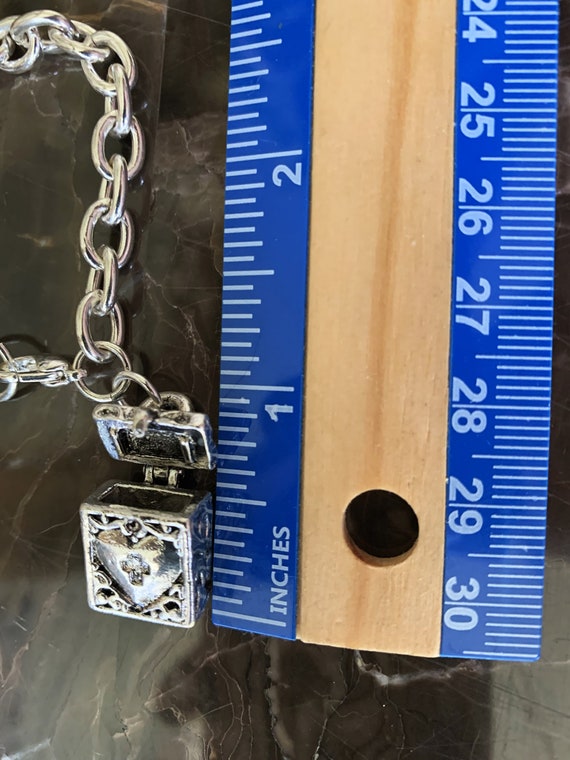 Silver STASH Box Container Charm Opens Bracelet V… - image 6