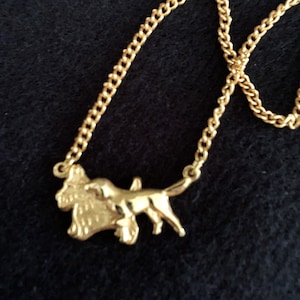 Girl&#39;s Child Dog Necklace Vintage by Tisi Gold Unique Detailed SWEET! #422y