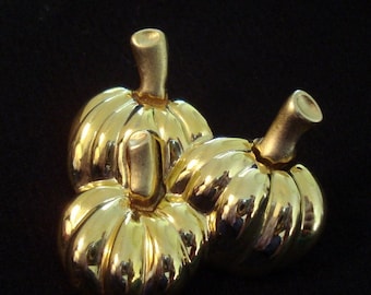 Spilla vintage scintillante con zucca di cristallo e strass