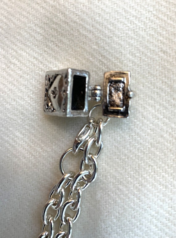 Silver STASH Box Container Charm Opens Bracelet V… - image 4