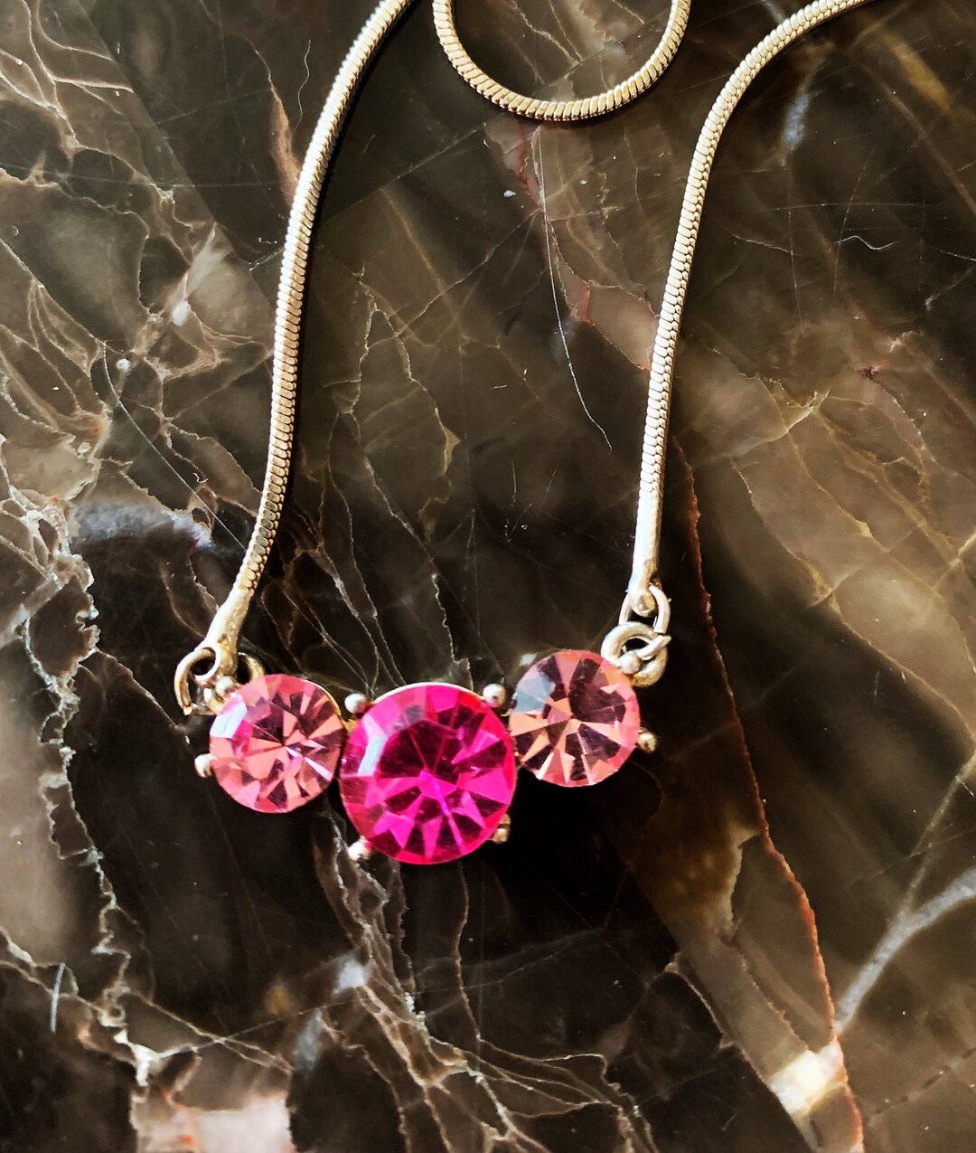 Pink 3 Stone Rhinestone Crystal 16