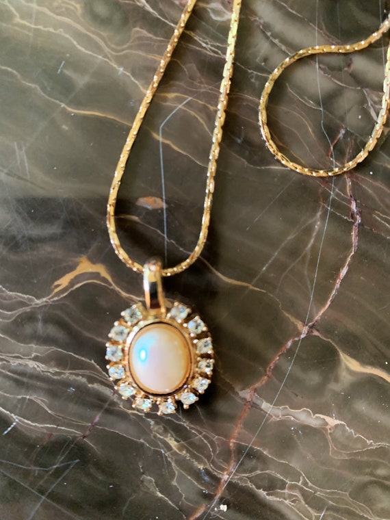 Park Lane Jewelry Quality Vintage NEVER WORN Pearl Crystal Pendant Gold Necklace 553y Etsy