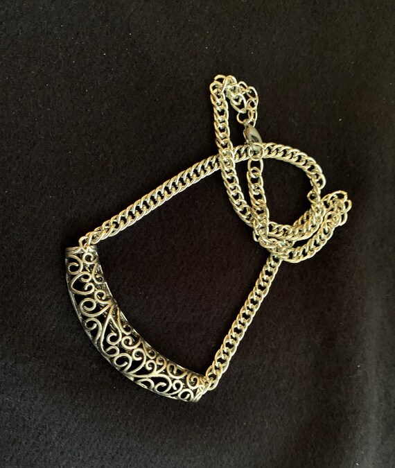 Silver Slider ADJUSTABLE Scrollwork Necklace 18 t… - image 6