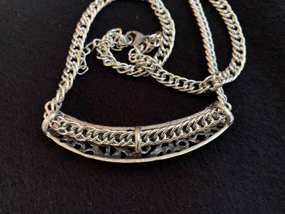 Silver Slider ADJUSTABLE Scrollwork Necklace 18 t… - image 8