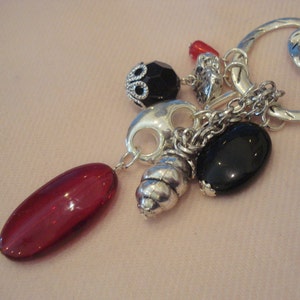 Coldwater Creek NEVER WORN Vintage Necklace Long Adjustable Length Silver Red Black Beads Classy #12