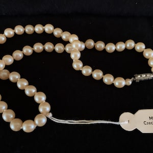 Wholesale Large Czech Pearl Strand Silver and Crystal Clasp NEVER Worn TOP Quality TRUE Vintage #353
