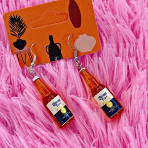 Beer Bottle Earrings • Dangle Drop Earrings • Beer charm