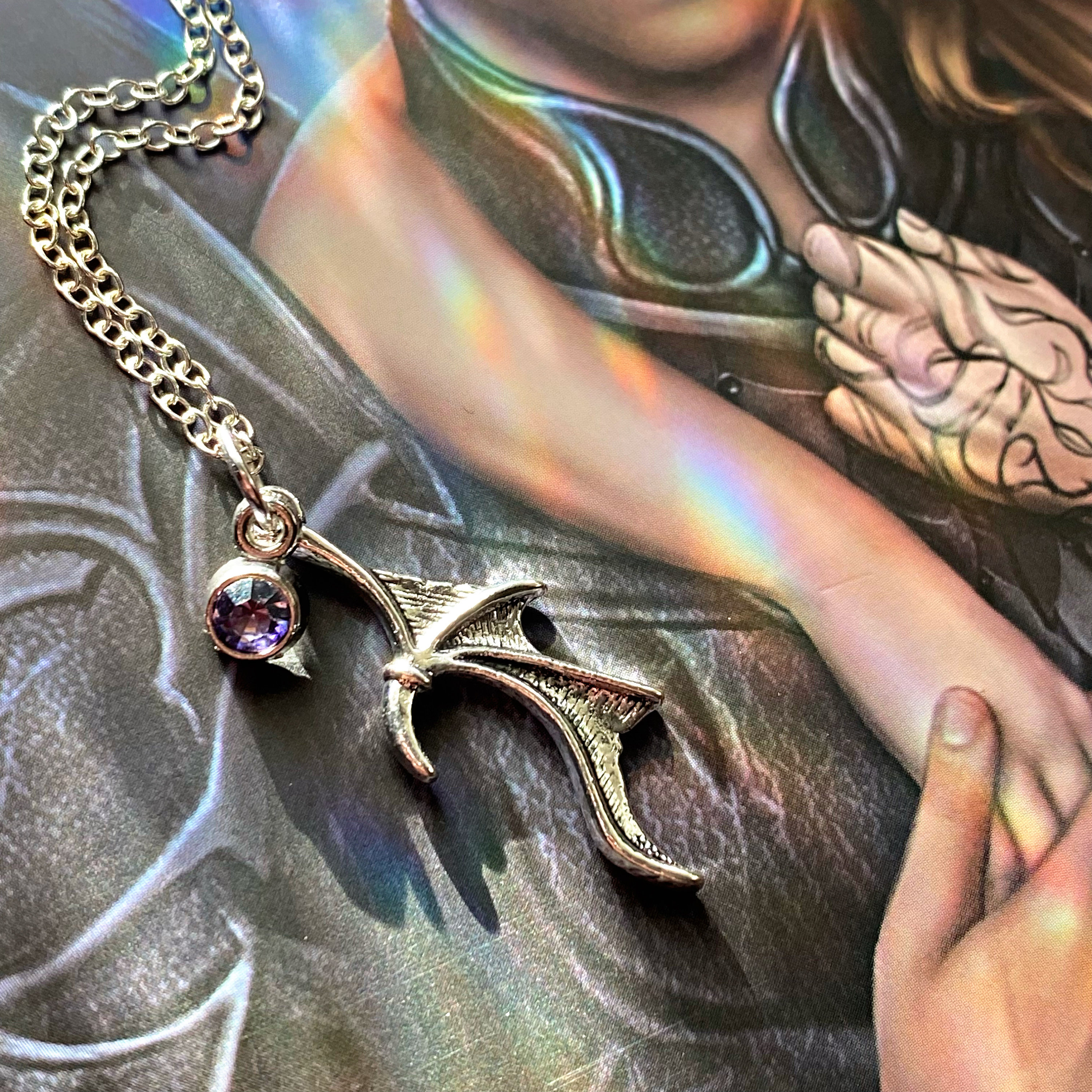 Bat Wing Necklace - Bat Boys - Purple Rhinestone - Rhysand - ACOTAR ...