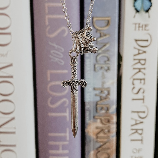 Bookish Sword Crown Necklace