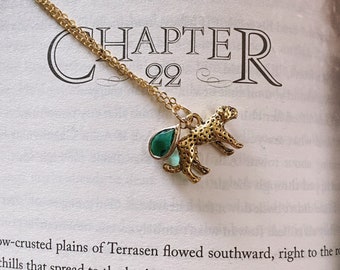 Leopard Necklace • Leopard Charm • TOG • SJM • Bookish Jewelry • Readers • Edgy • Lysandra • Gold Charm