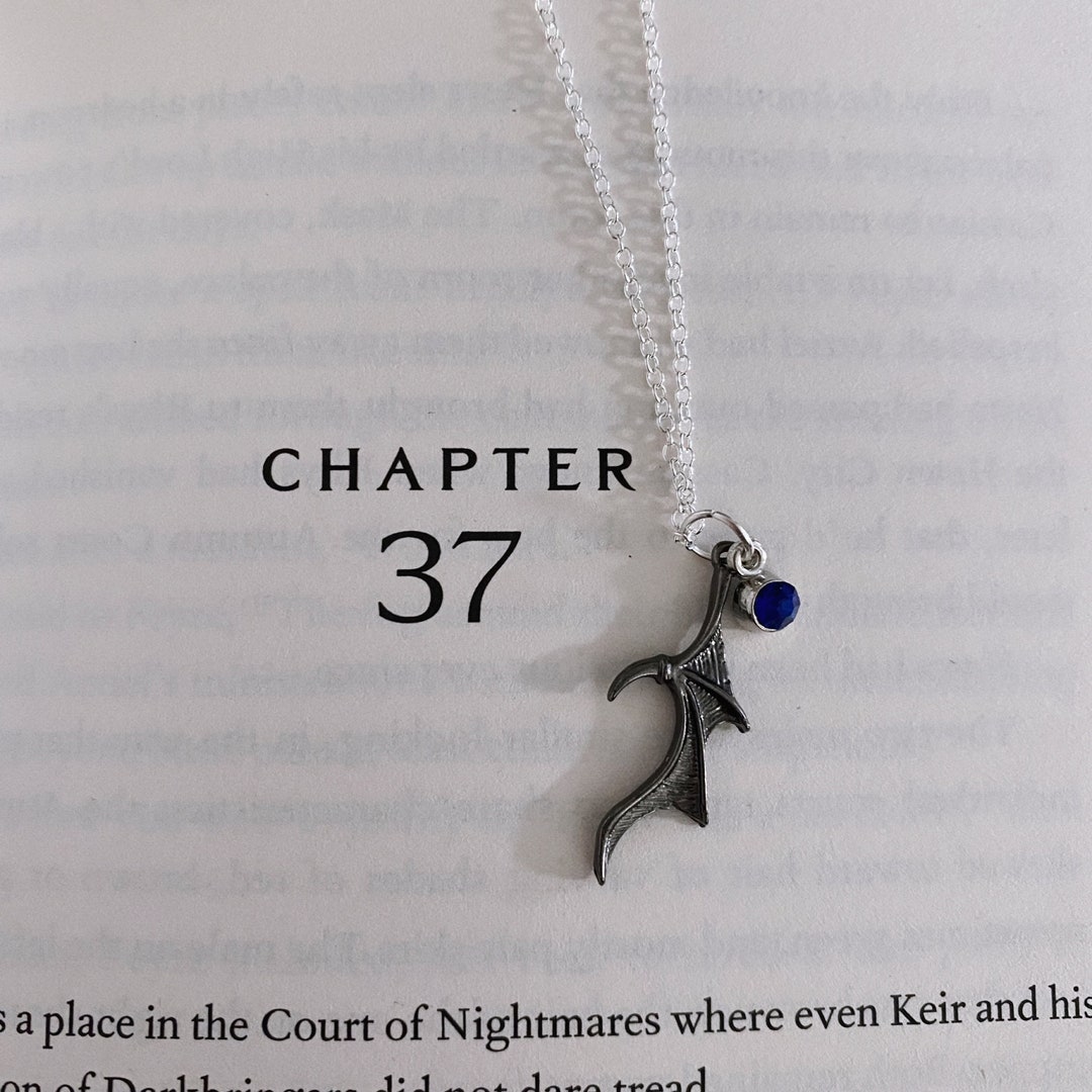 Bat Wing Necklace - Bat Boys - Blue Rhinestone - Azriel - ACOTAR ...