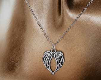 Guardian Angel Wings Necklace | Silver