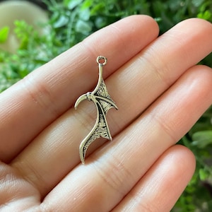 Silver Bat Wing Charms • double sided charms •  jewelry making • charms • bat charm
