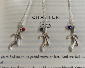 Set vleermuisketting • Vleermuisbedel • Vleermuisvleugel • Zilveren bedel • Bookish • Readers • ACOTAR • SJM • Strass • Cadeau-ideeën