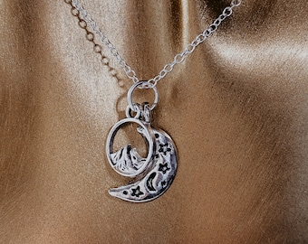 Night Court-ketting • Maanbedel • Maanketting • Bergbedel • Bergketting • SJM • ACOTAR • Bookish sieraden • Lezers