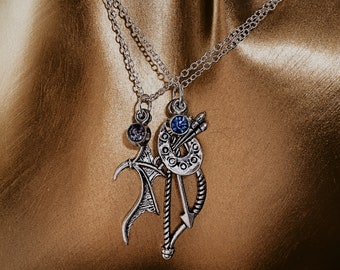 Necklace Set • Feyre Necklace • Rhysand Necklace • Bookish • Jewelry • Bat Charm • SJM Jewelry • Readers
