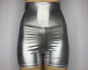 black metallic shorts