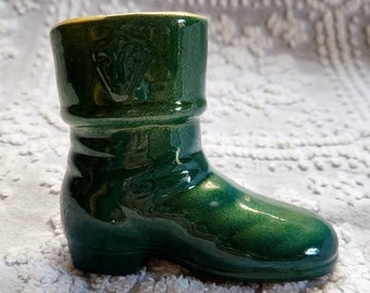 Vintage Green Ceramic Boot