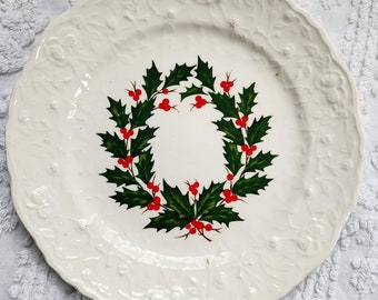 Steubenville Holly Christmas Plate - Rose Point