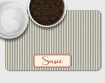 Personalized Pet Food Placemat, Custom Name Dog & Cat Feeding Mat with Pet's Name