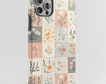 Floral Patchwork Phone Case: Boho Quilt Flower Cover