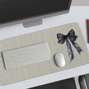 Striped Desk Mat Bow, Vintage Chic Mouse Pad