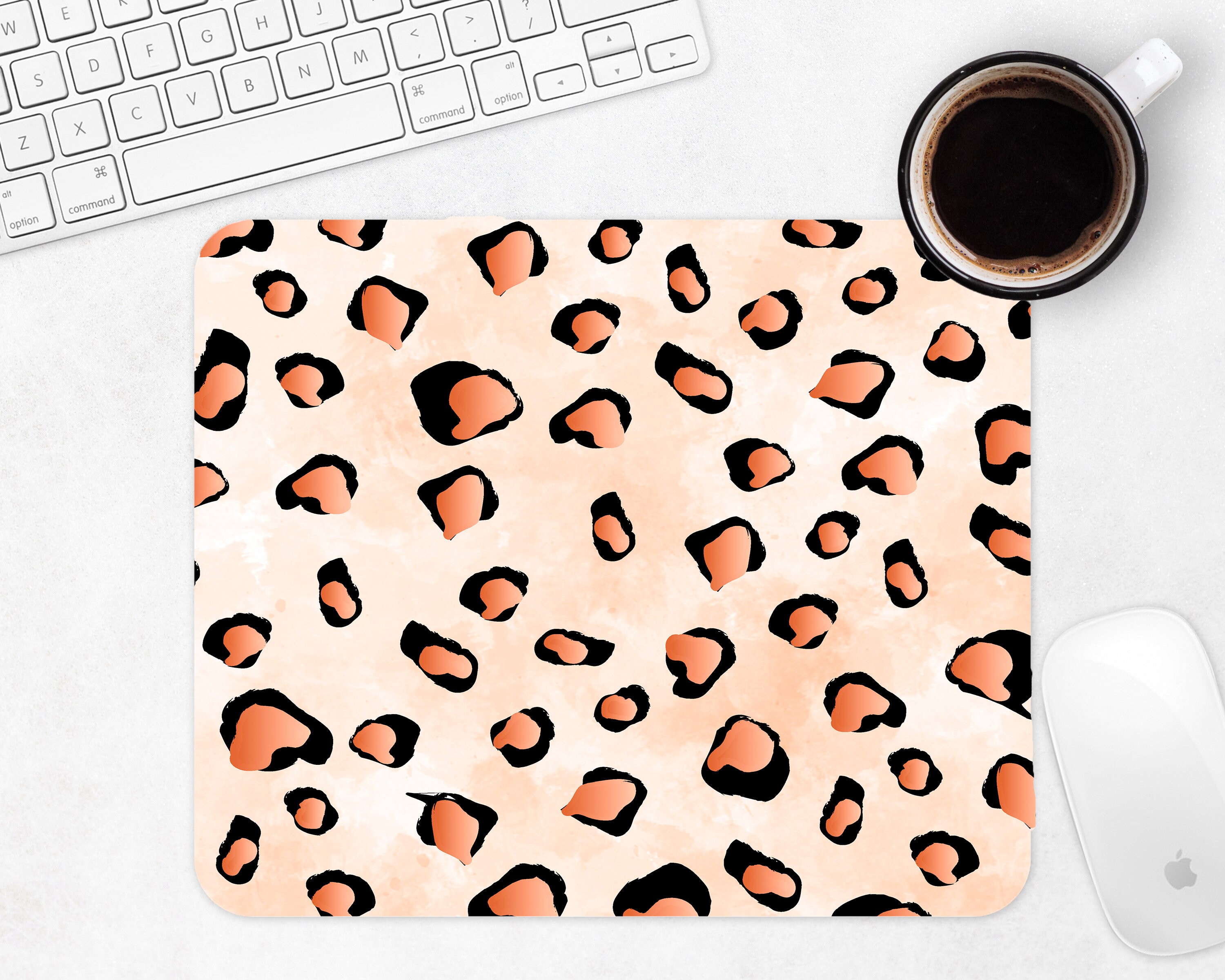 Animal Print Mouse Pad Leopard Print Desk Mat Computer Mouse Etsy