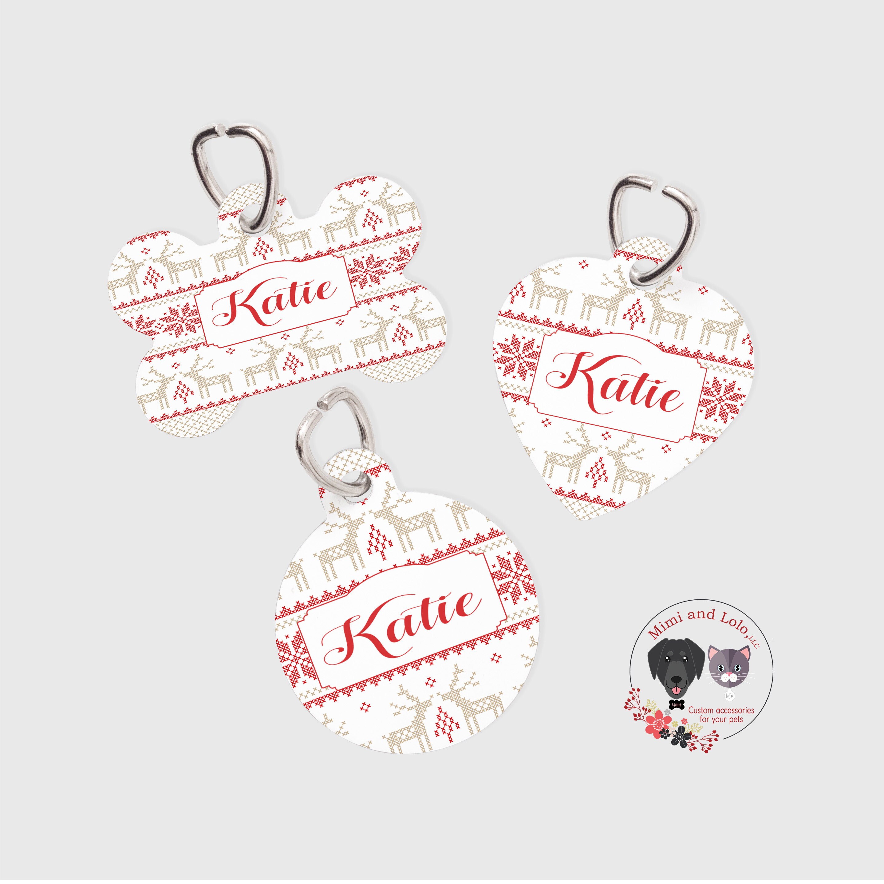 Christmas Dog Tag Holiday Pet ID Tag Christmas Sweater Dog Etsy