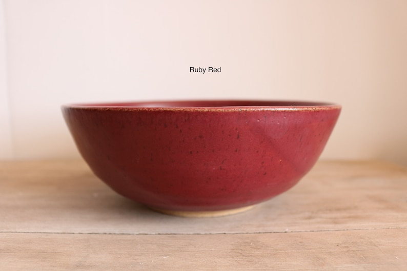 Ramen Bowl KJ Pottery Ruby Red