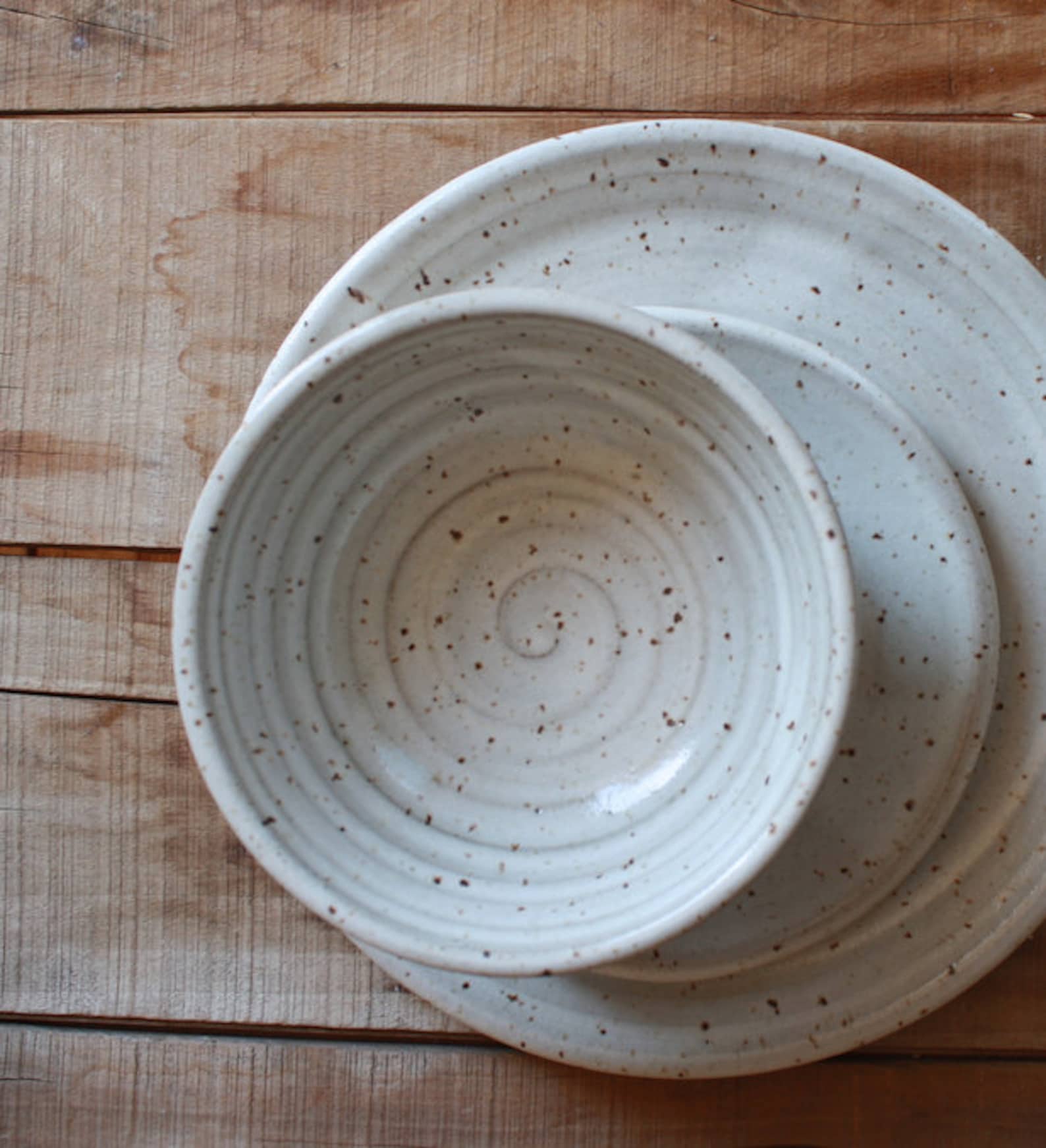 Dinner Plate Salad Plate Bowl KJ Pottery Etsy