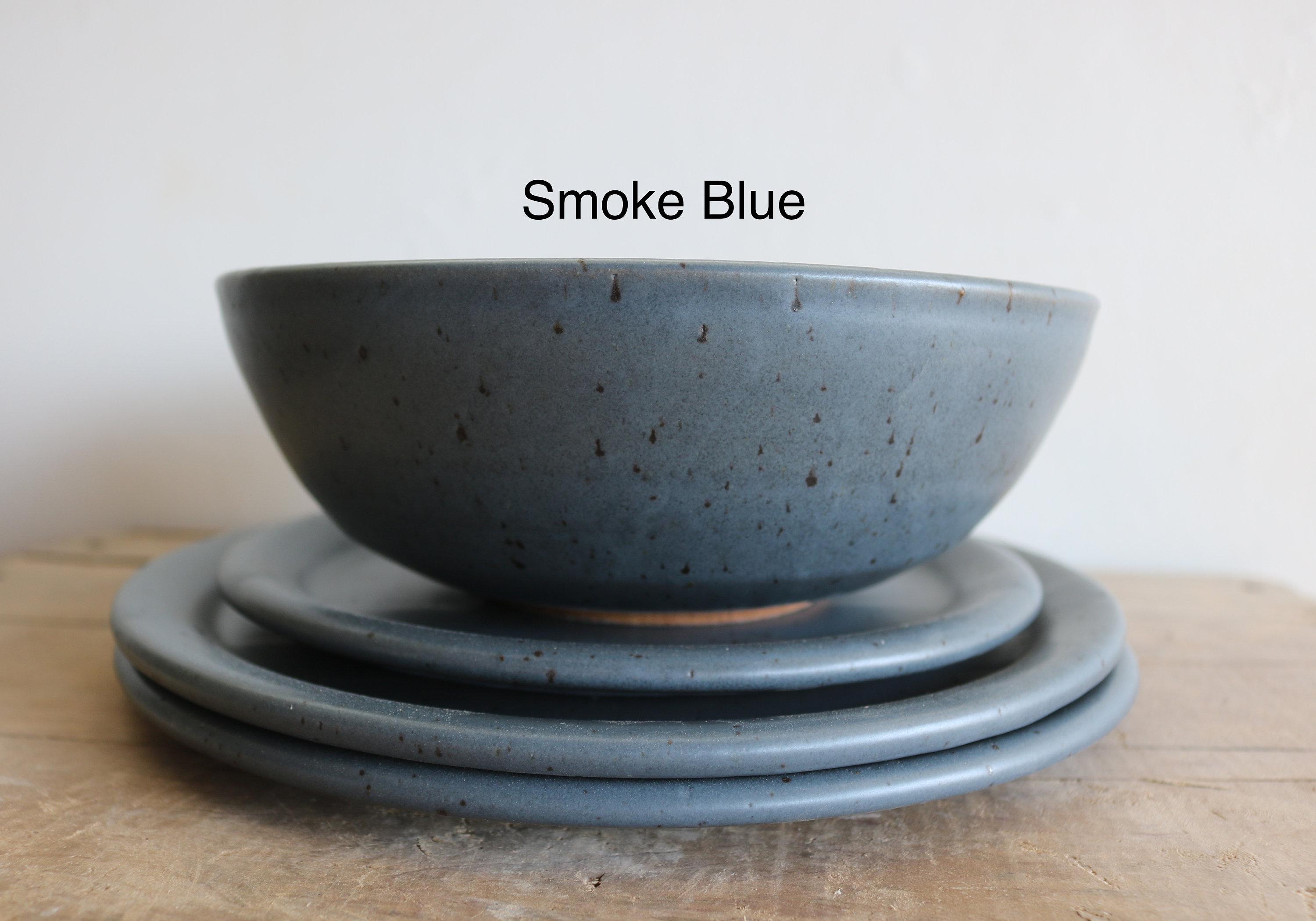 Dinner Plate Salad Plate Bowl Raw Edge Dinnerware Set KJ Pottery